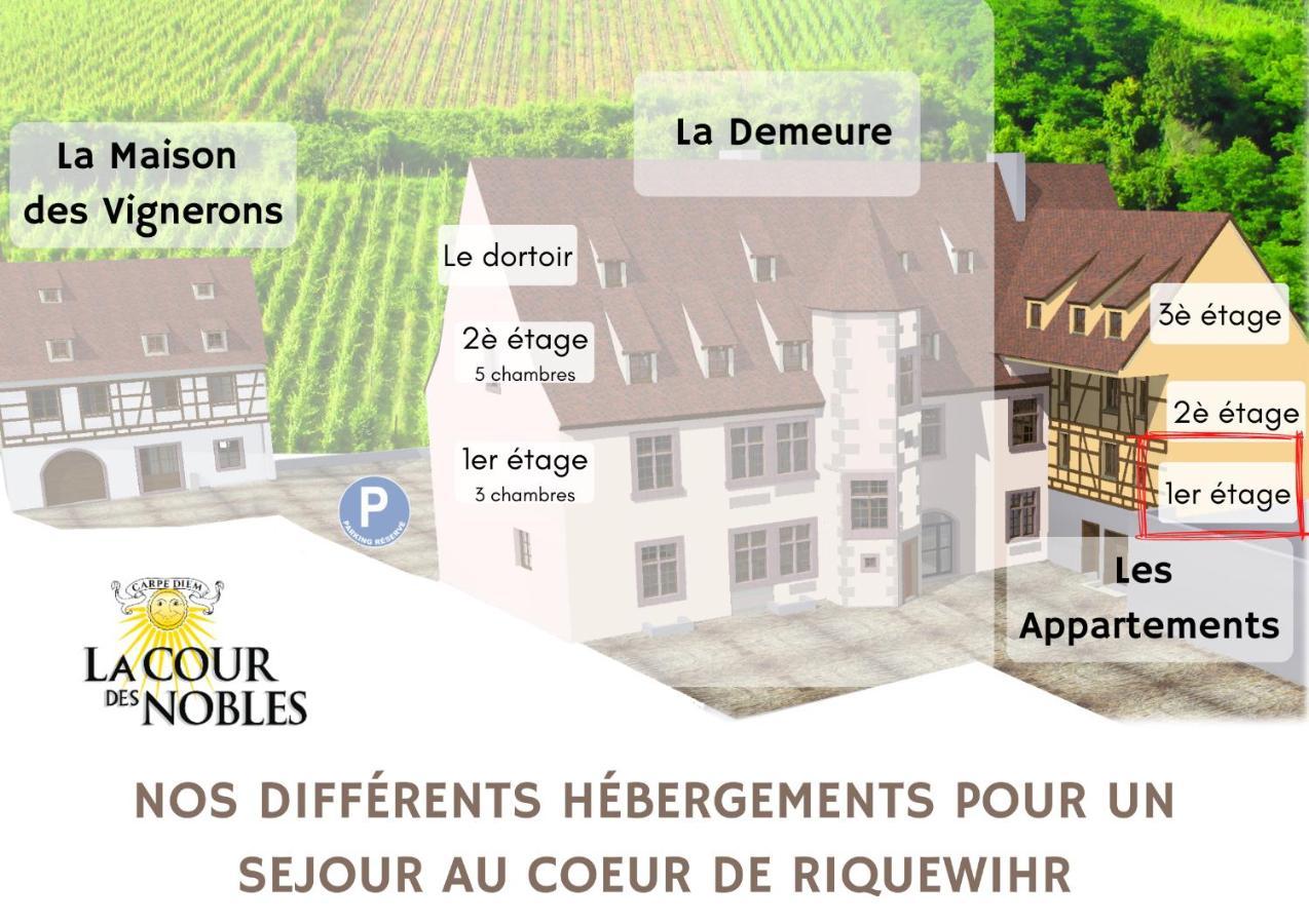 Domaine La Cour Des Nobles - Demeure, Maison Et Appartements Au Coeur De Рикевир Экстерьер фото
